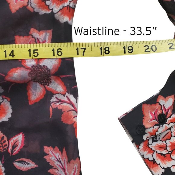 GUESS Nira Chiffon Semi Sheer Floral Rhinestone Detail Long Sleeve Button Down S - Picture 11 of 14